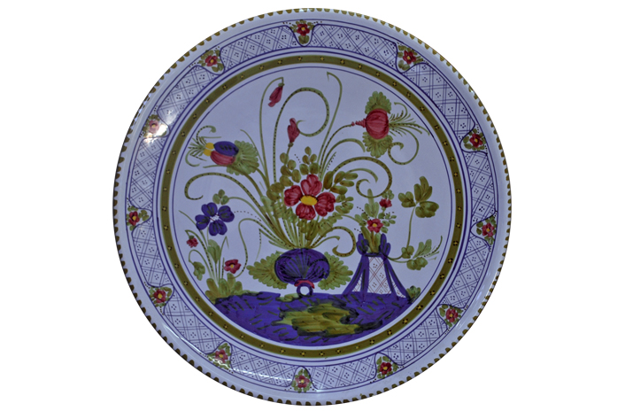 Large Floral Plate with Border